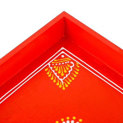 Revolving Dryfruit Art Decorative Serving Tray - Multicolour