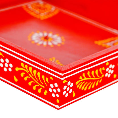 Revolving Dryfruit Art Decorative Serving Tray - Multicolour