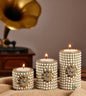 Wooden Tea Light Candle Holder Set of 3 - White