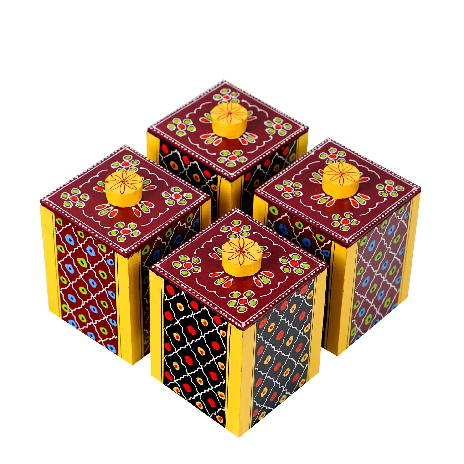 Wooden Train Shape Dry Fruit Holder 4 Box