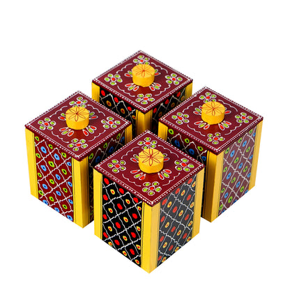 Wooden Train Shape Dry Fruit Holder 4 Box