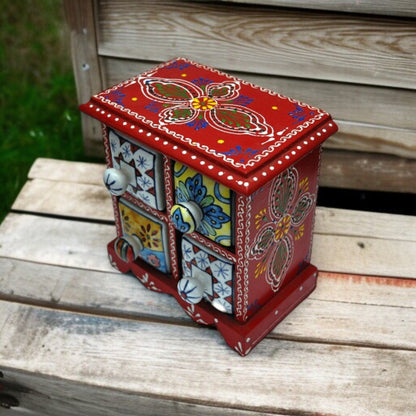 Wooden Ceramic Drawer Chest With 4 Drawer