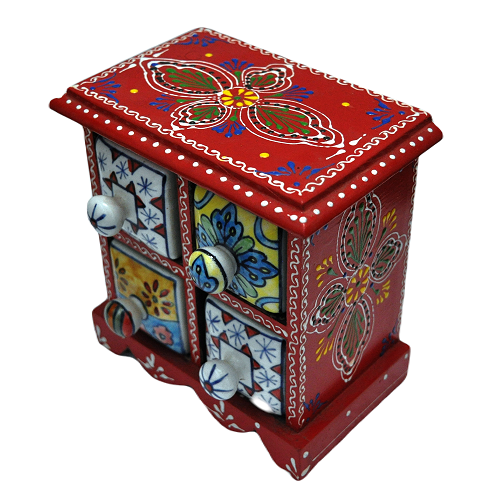 Wooden Ceramic Drawer Chest With 4 Drawer