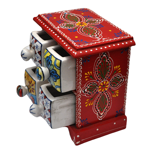 Wooden Ceramic Drawer Chest With 4 Drawer