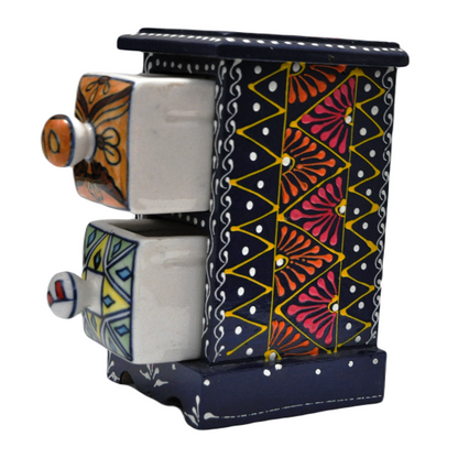 Wooden Ceramic Drawer Chest With 2 Drawer