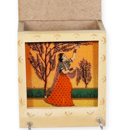 Wooden 2 Pin Key Holder Paintings set of 2 pc