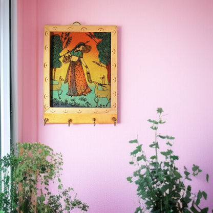 Wooden 4 Pin Key Hanger  set of 2 pc