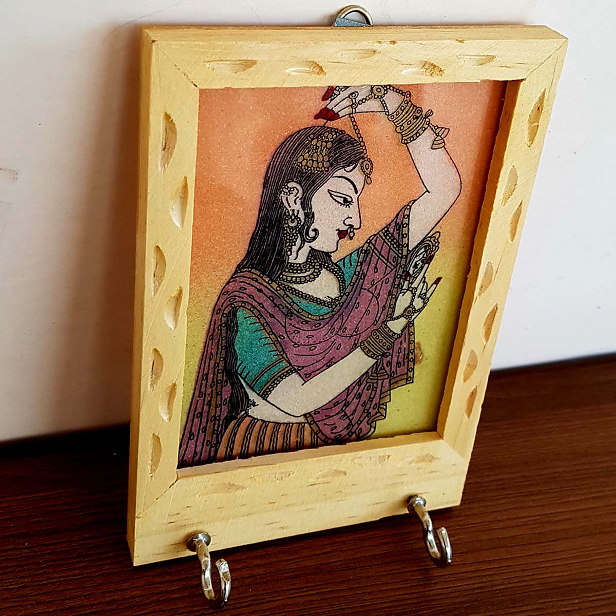 Wooden Hand Painting 2 Pin Key Holder