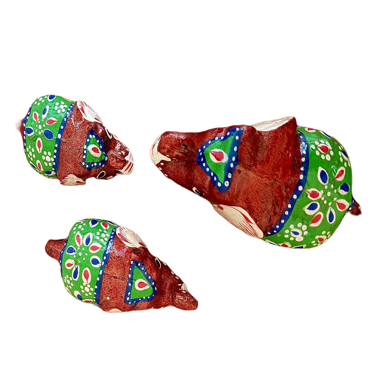 Elephant Fiber Showpiece Set Of 3 Pcs