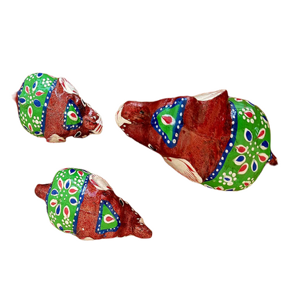 Elephant Fiber Showpiece Set Of 3 Pcs