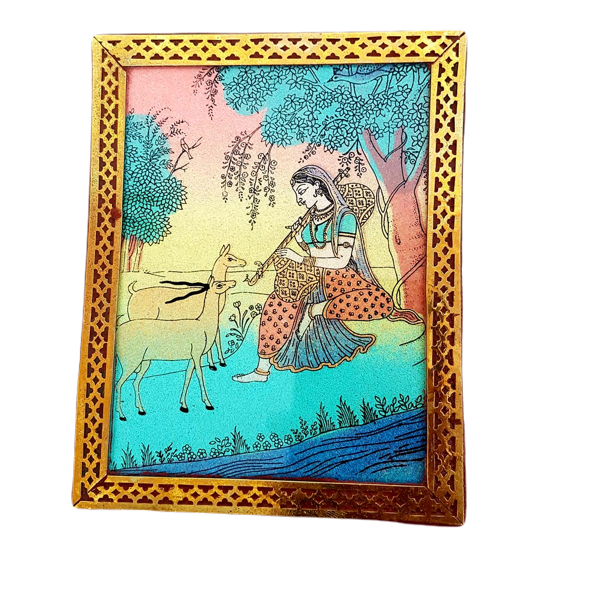 Wooden Painted Jewellery Box 4x5 Inch