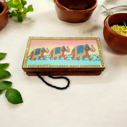 Wooden Painted Jewellery Box 10x8 Inch