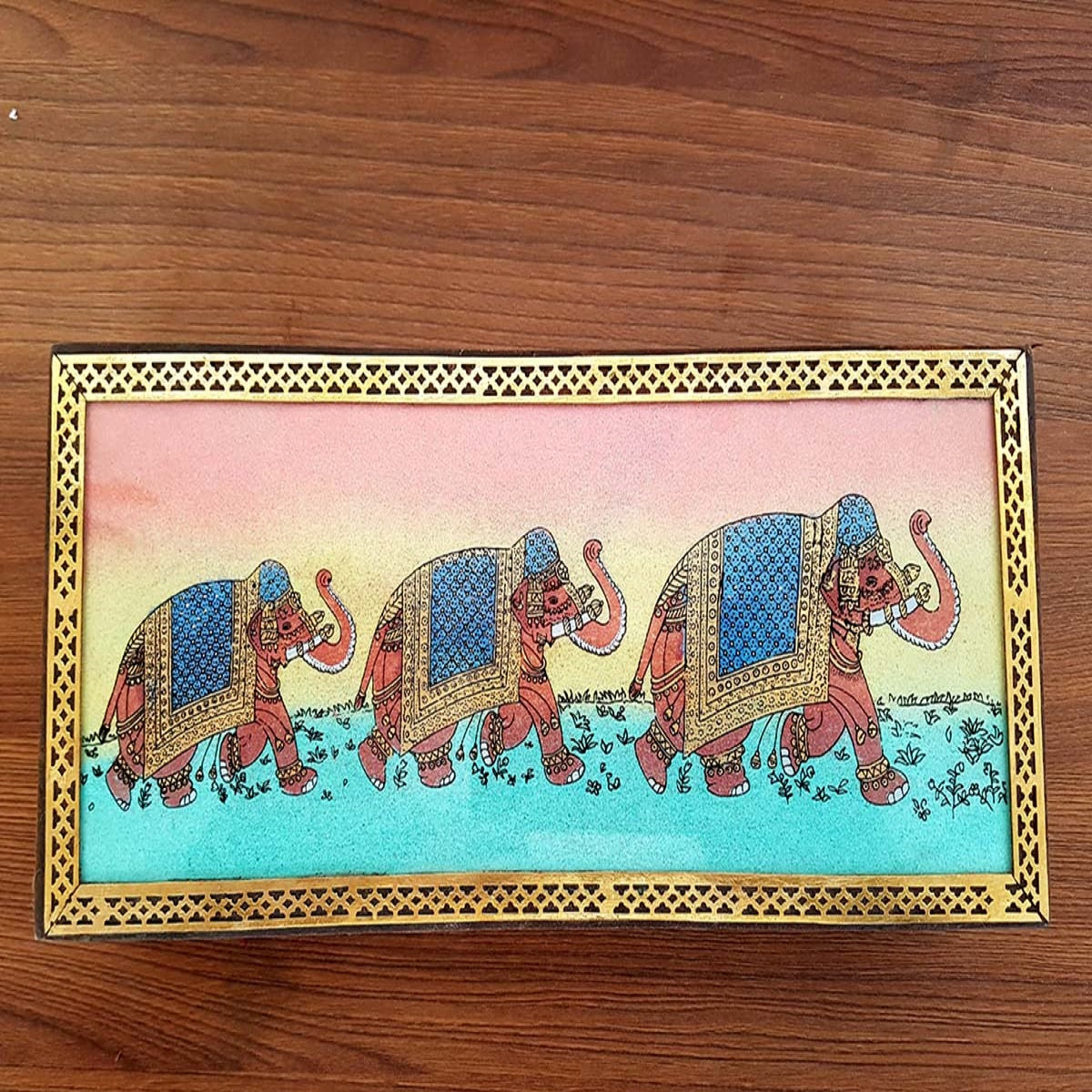 Wooden Painted Jewellery Box 4x8 Inch