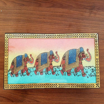 Wooden Painted Jewellery Box 4x8 Inch