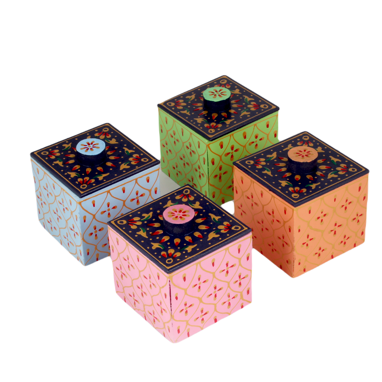 Wooden Dry Fruit Cart Shape With 4 Box