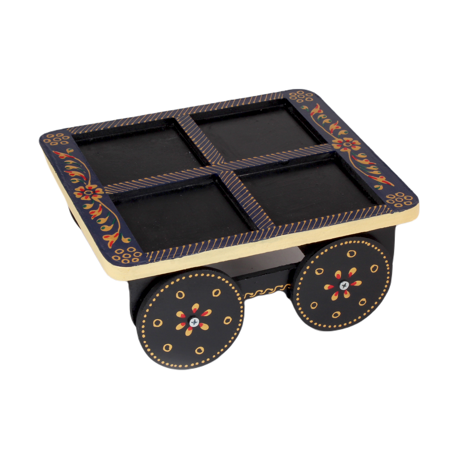 Wooden Dry Fruit Cart Shape With 4 Box