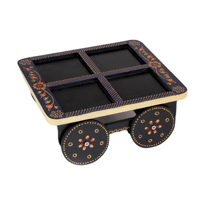 Wooden Dry Fruit Cart Shape With 4 Box