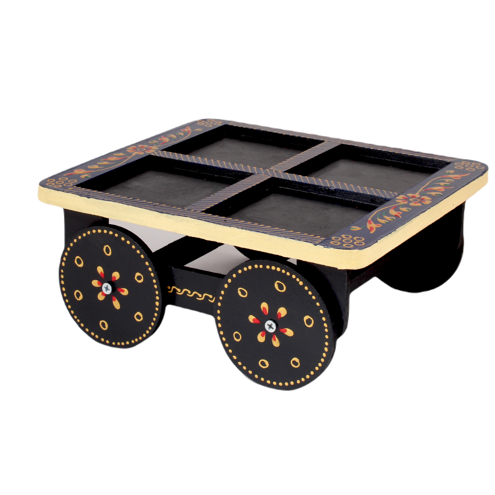 Wooden Dry Fruit Cart Shape With 4 Box
