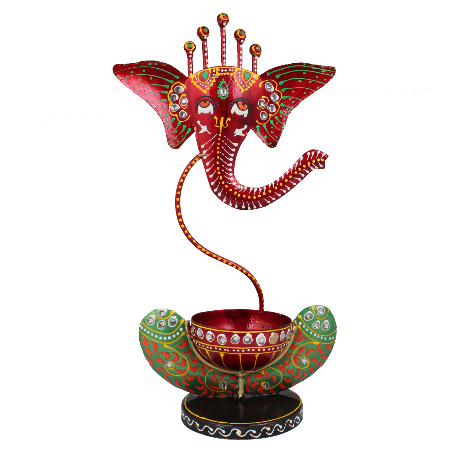 Ganesha Tea Light And Stand Showpiece 12 Inch