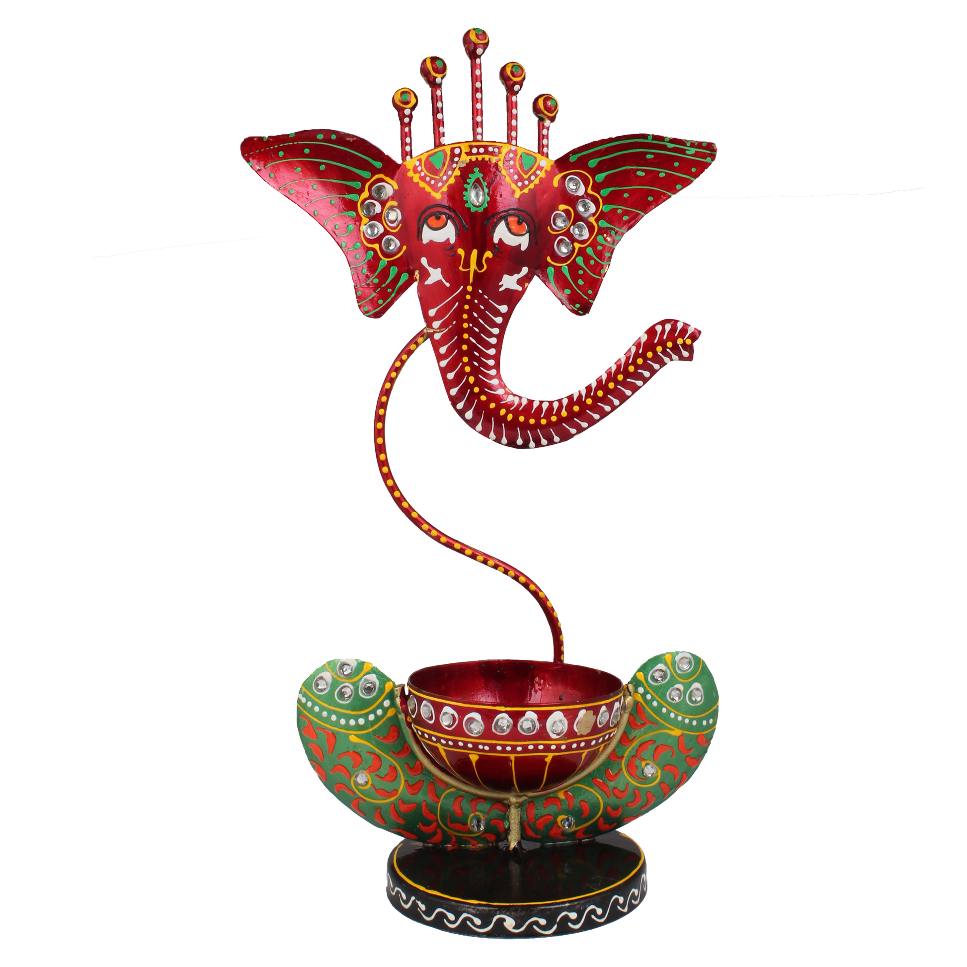 Ganesha Tea Light And Stand Showpiece 12 Inch
