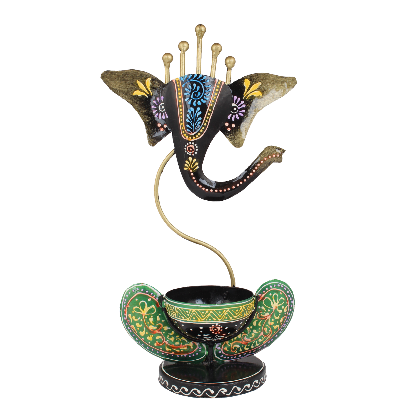 Ganesha Tea Light And Stand Showpiece 12 Inch