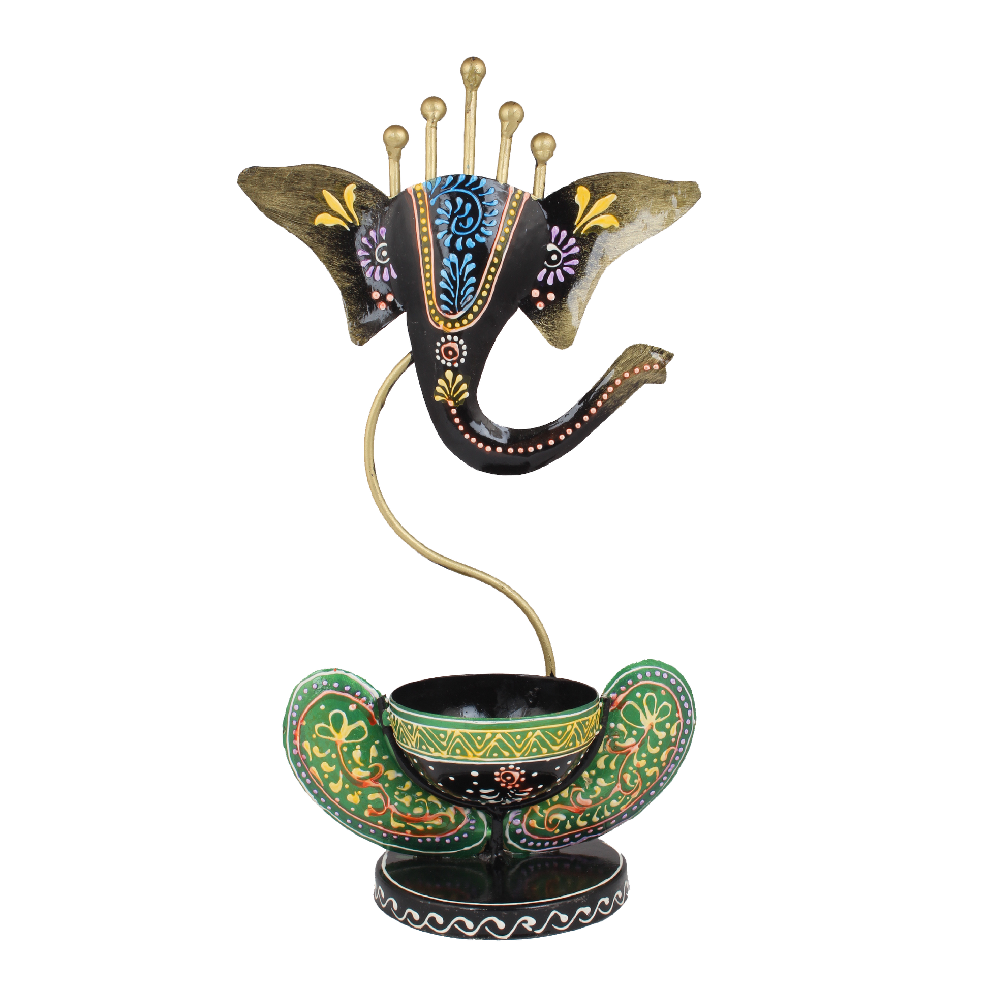 Ganesha Tea Light And Stand Showpiece 12 Inch