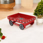 Wooden Handpained Tea Thela Serving Table Trolley-Red
