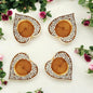 Wooden Small Heart Block Diya Shape - set of 4 pc