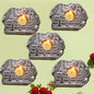 Wooden Hand block Elephant Shape Diya pair