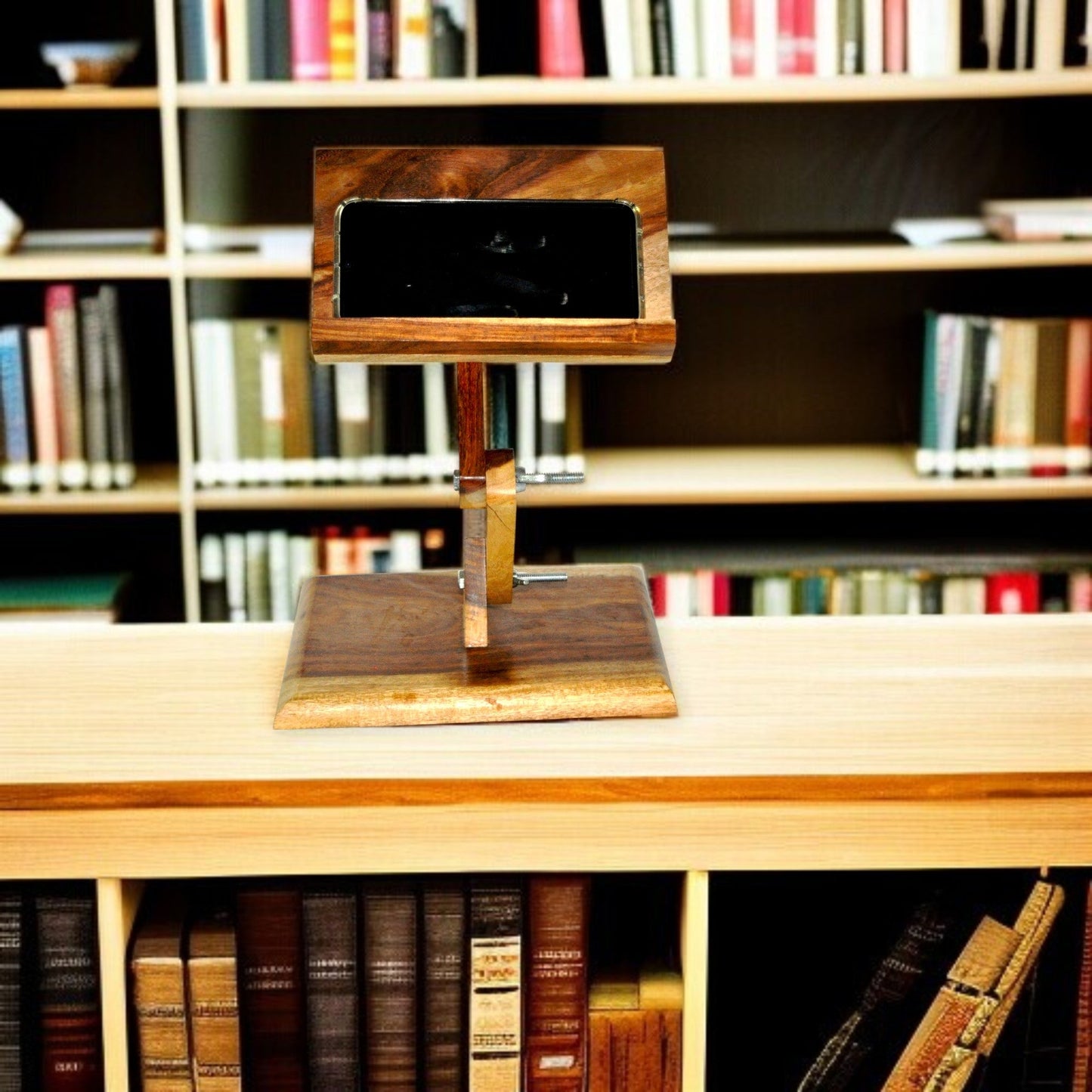 Wooden Adjustable Mobile Stand