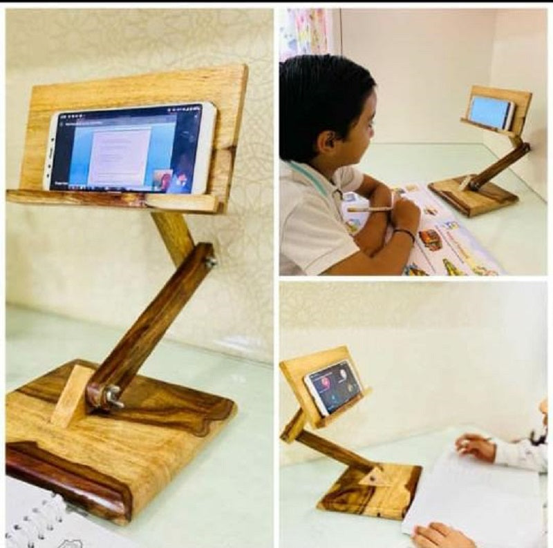 Wooden Adjustable Mobile Stand