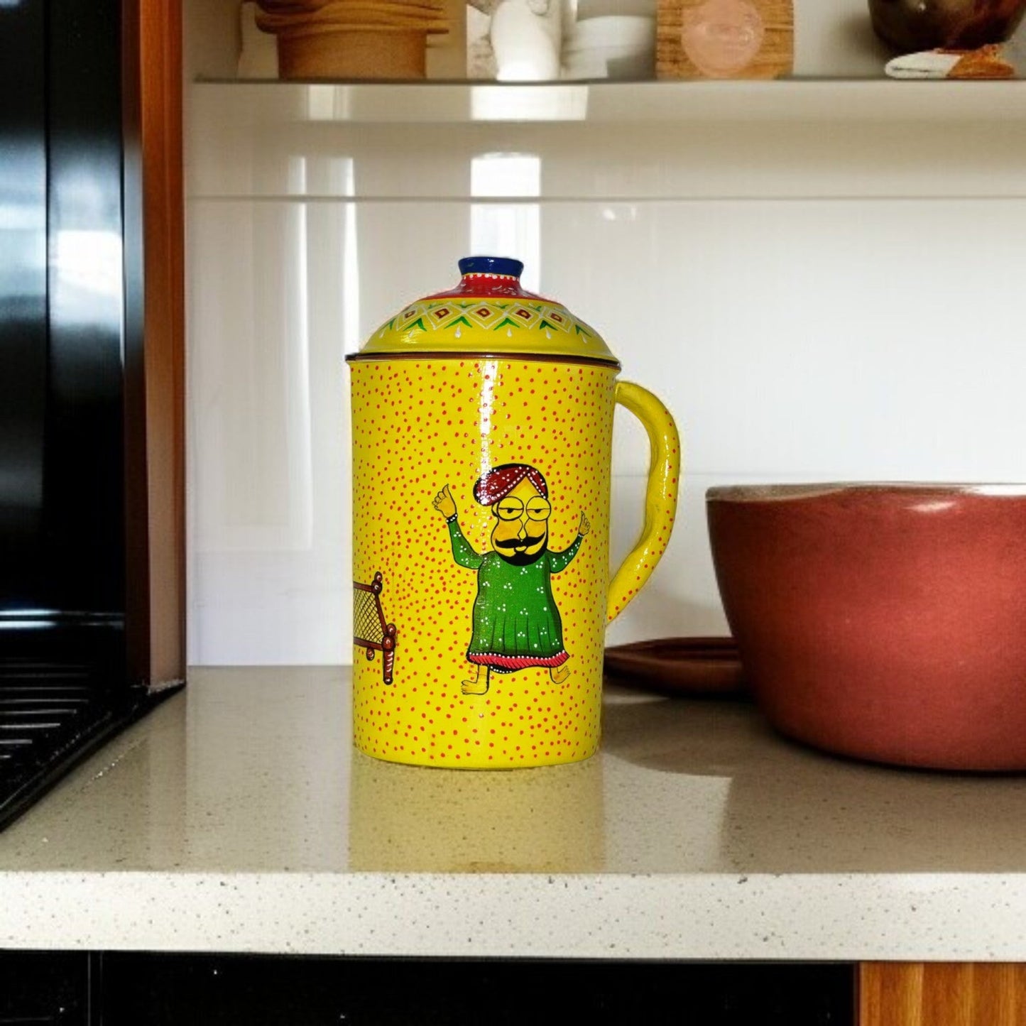 Copper Jug With 6 Glass Set punjabi dance theme painting