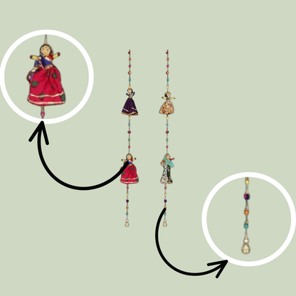 Wooden 2 Puppets Hanging Door Home 1 Pair