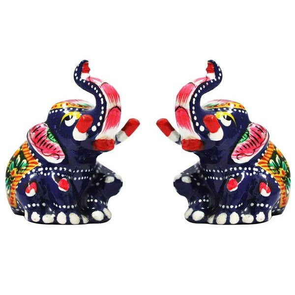 Matel Small Elephant Sitting For Showpiece