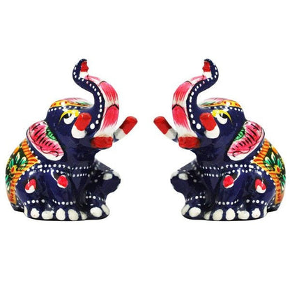 Matel Small Elephant Sitting For Showpiece