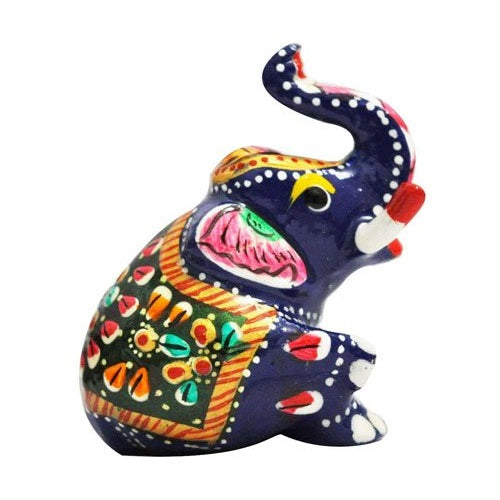 Matel Small Elephant Sitting For Showpiece