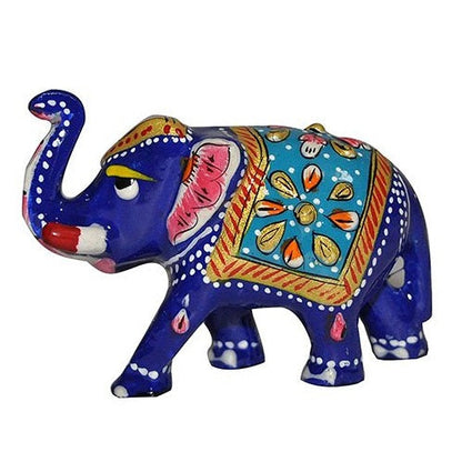 metal Elephant Statue Showpiece Pair - 2 Inch