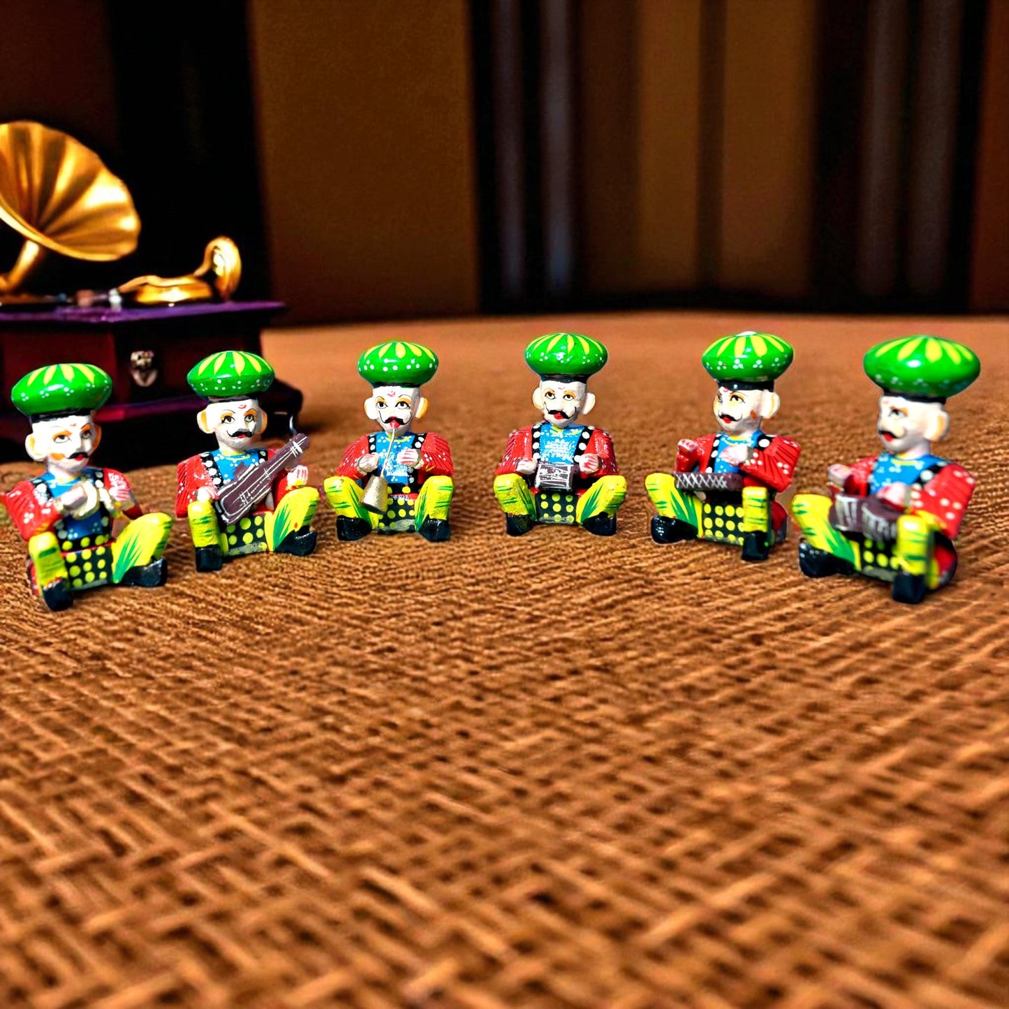 Wooden Musician Painted Babla Set of 6 -2 Inch Multicolor