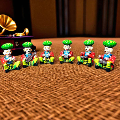 Wooden Musician Painted Babla Set of 6 -2 Inch Multicolor