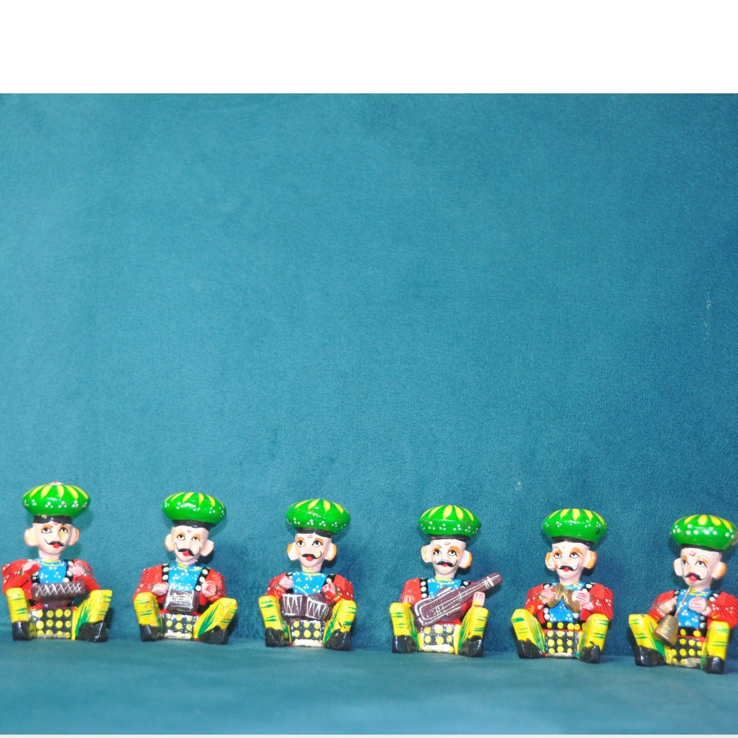 Wooden Musician Painted Babla Set of 6 -2 Inch Multicolor