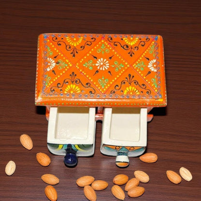 Wooden Dryfruits And Two Drawer Box