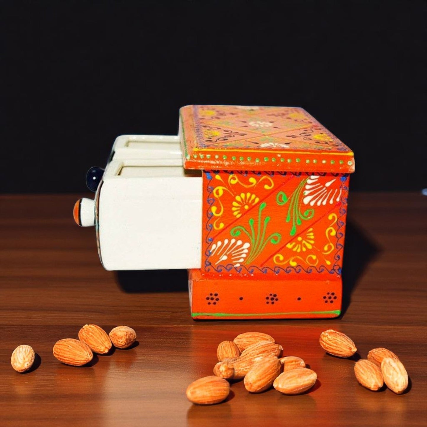 Wooden Dryfruits And Two Drawer Box