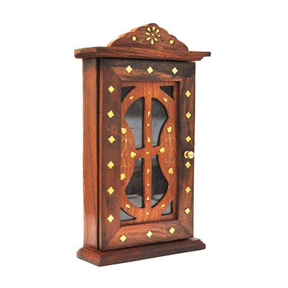 Wooden Brass Key Holder Useful Showpiece
