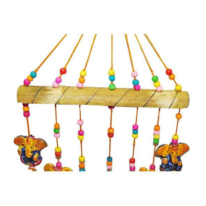 Wooden Ganesha Bells Wall Hangings Door Decorative set of two pc
