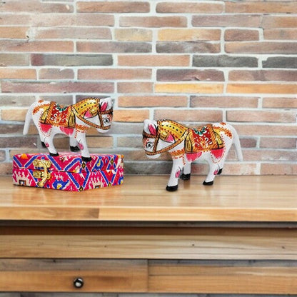 White Horse Metal Meenakari - 1 Pair Gift