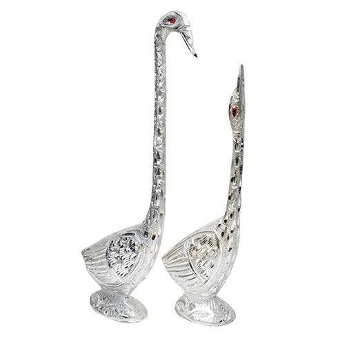 Beautiful Metal Pair Kissing Duck Showpiece - Set of 2