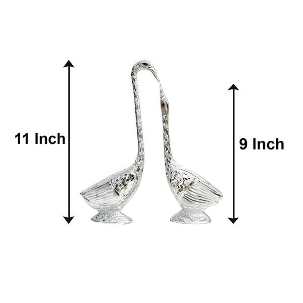 Beautiful Metal Pair Kissing Duck Showpiece - Set of 2