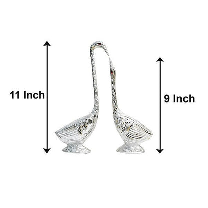Beautiful Metal Pair Kissing Duck Showpiece - Set of 2
