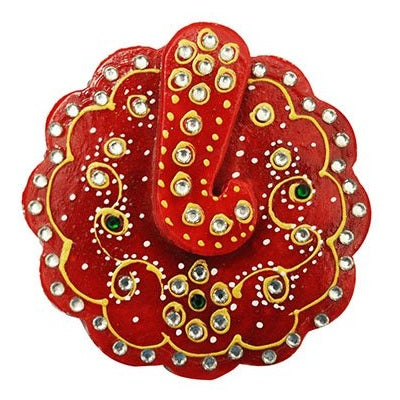 Marble Kundan Work Ganesha Roli Sindoor Chopra set of 2 pc