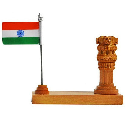 Wooden Ashoka Pillar And National Beautiful Flag set of 50 pc